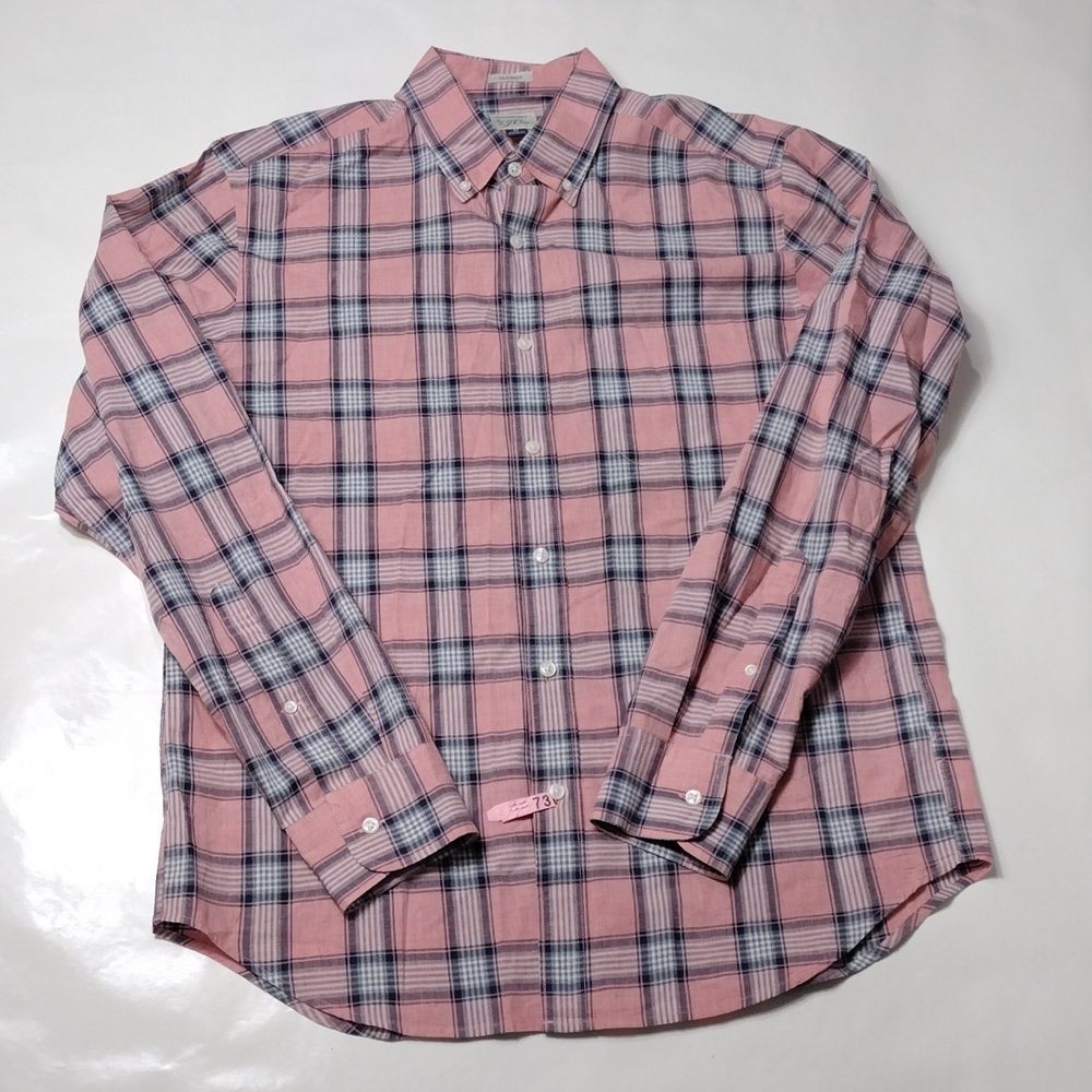 J.Crew Classic Cotton Pink Blue Gray & White Button Down